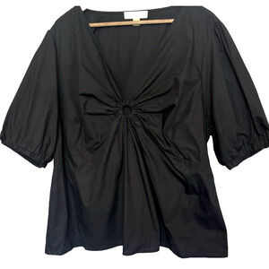 Michael Kors Babydoll Blouse Womens Size 3X Puff Sleeve Boho Beach Resort Casual